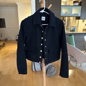 Zara Women's Black Button-Up Jacket